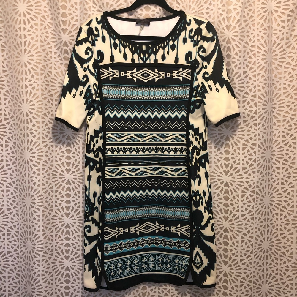Geometric blue dress